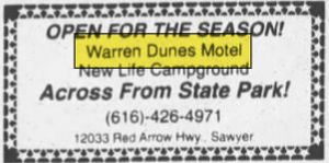 Warren Dunes Motel - May 1993 Ad